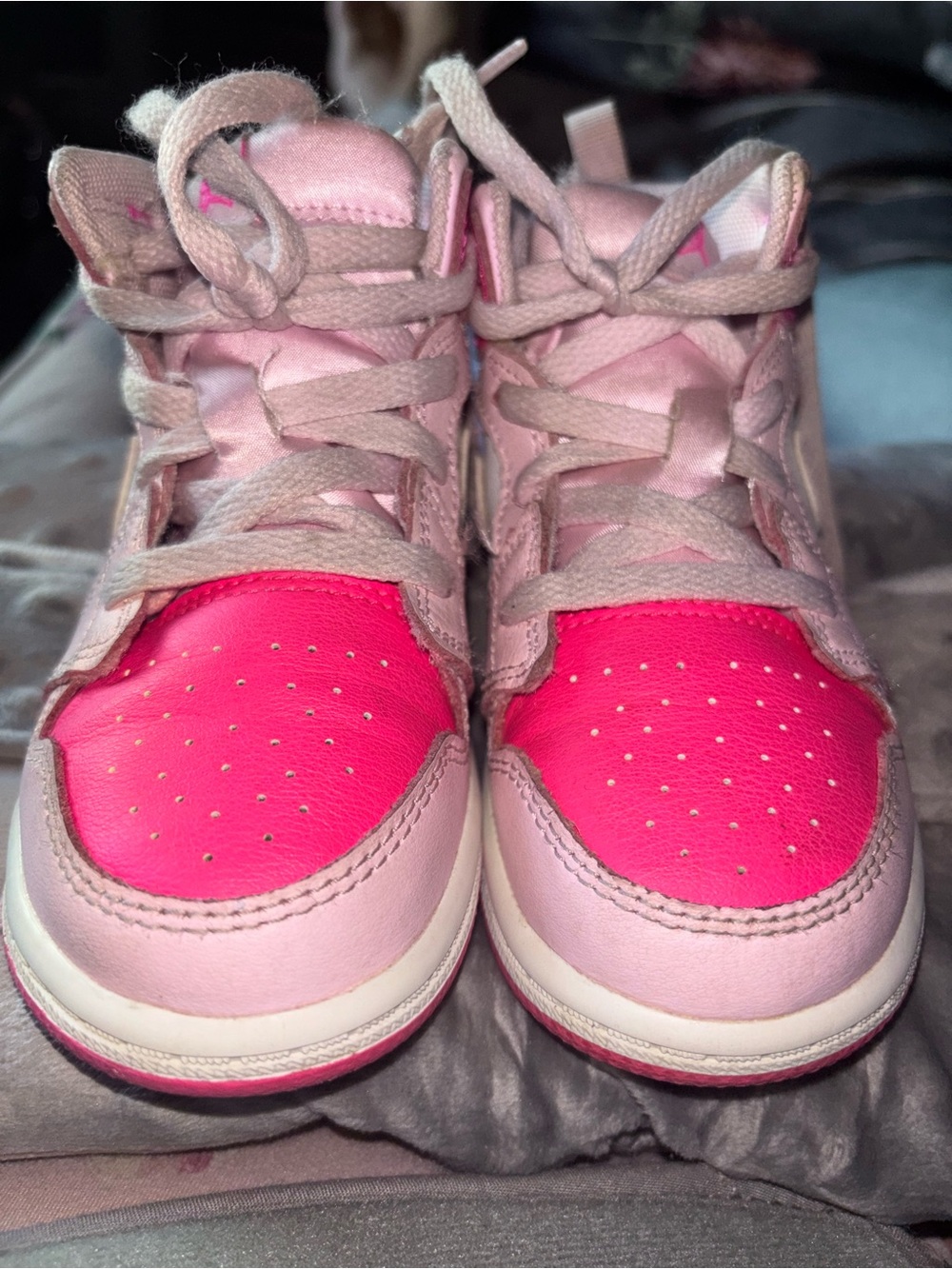 Jordan Kids High-Top Sneakers - Hot Pink & Light Pink
